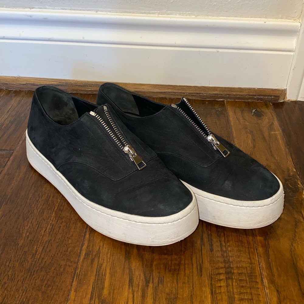 Vince Warner Zip Suede Platform Sneakers